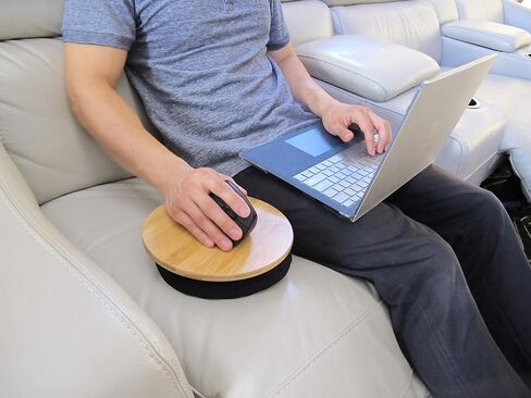 MOJO Beanbag Ergonomic Mousepad - Comfortable Mouse Pad for Sofa, Bed, Lap, Couch, and Anywhere Else (Black Leather) in Saudi Arabia