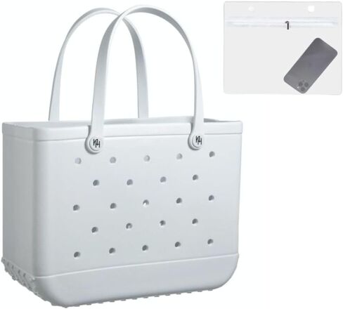 NexiaHome Premium Waterproof Silicone Beach Tote Bag with Inner Waterproof Sleeve for Pool, Travel, Outdoor, Grocery, Fitness in Saudi Arabia