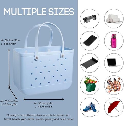 NexiaHome Premium Waterproof Silicone Beach Tote Bag with Inner Waterproof Sleeve for Pool, Travel, Outdoor, Grocery, Fitness in Saudi Arabia