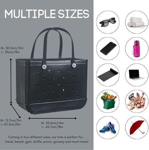 NexiaHome Premium Waterproof Silicone Beach Tote Bag with Inner Waterproof Sleeve for Pool, Travel, Outdoor, Grocery, Fitness in Saudi Arabia
