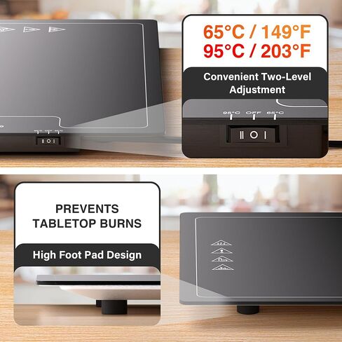 Food Warmer,Electric Hot Plate 19''x15'',Food Warmers for Parties,Two Adjustable Temperature Settings for Buffets, Restaurants, House Parties, Party Events in Kuwait