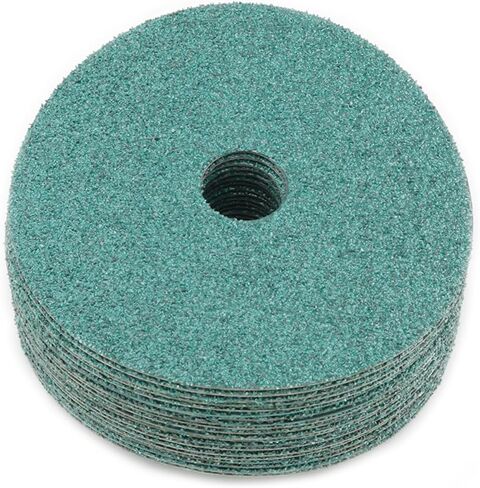 Sungold Abrasives 17512 Excella 36 أقراص من ألياف السيراميك الخضراء الحصباء 5 أقراص / صندوق 5 بوصة × 7/8 بوصة أقراص سنفرة بفتحة مركزية in Kuwait