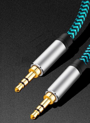 Aux Cord 5ft/1.5M, Nylon Braided 3.5mm Audio Cable Headphone Cable 3.5mm Male to Male Aux Cord for Car, for Headphone,Tablets, Speakers in Kuwait