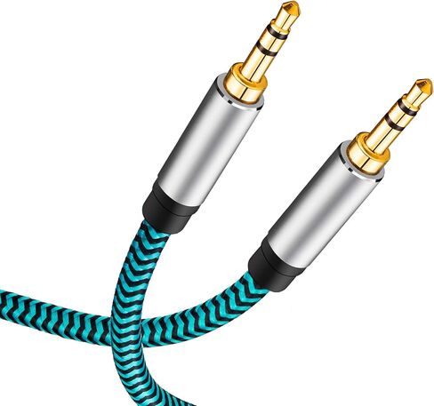 Aux Cord 5ft/1.5M, Nylon Braided 3.5mm Audio Cable Headphone Cable 3.5mm Male to Male Aux Cord for Car, for Headphone,Tablets, Speakers in Kuwait
