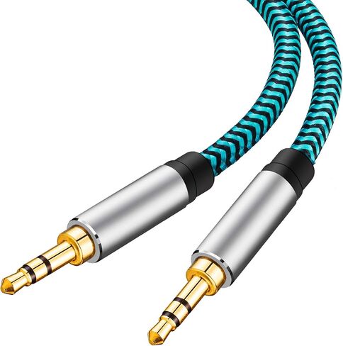 Aux Cord 5ft/1.5M, Nylon Braided 3.5mm Audio Cable Headphone Cable 3.5mm Male to Male Aux Cord for Car, for Headphone,Tablets, Speakers in Kuwait