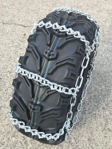 TireChain.com 24 X 11 X 10، 24 11 10 ATV UTV 4 Link V Bar 4-Link مجموعة سلاسل الإطارات من 2 in Kuwait