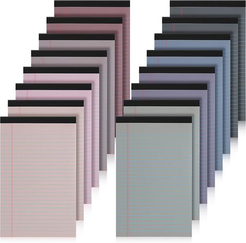 Fuutreo 16 Pcs 5'' x 8'' Colored Legal Pad Writing Pads Narrow Ruled 50 Sheets Per Notepad Perforated Writing Pad Note Pads Office Supplies for School College Office Business (Taro Color) in Saudi Arabia