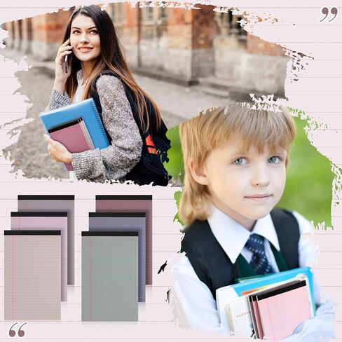 Fuutreo 16 Pcs 5'' x 8'' Colored Legal Pad Writing Pads Narrow Ruled 50 Sheets Per Notepad Perforated Writing Pad Note Pads Office Supplies for School College Office Business (Taro Color) in Saudi Arabia