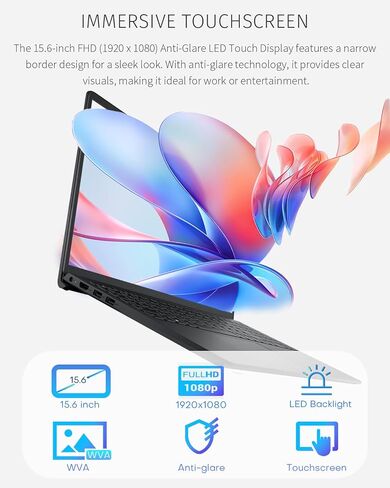 كمبيوتر محمول Dell Inspiron 3530 مقاس 15.6 بوصة FHD يعمل باللمس، الجيل الثالث عشر Intel Core i7-1355U 10-Core، ذاكرة الوصول العشوائي 64 جيجابايت، 2 تيرابايت SSD، لوحة مفاتيح رقمية، Wi-Fi 6، كاميرا ويب، Windows 11 Pro، أسود كربوني in Saudi Arabia