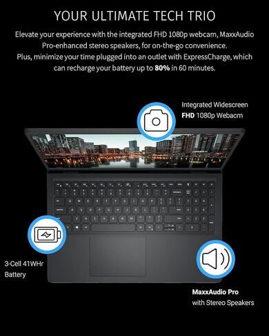 كمبيوتر محمول Dell Inspiron 3530 مقاس 15.6 بوصة FHD يعمل باللمس، الجيل الثالث عشر Intel Core i7-1355U 10-Core، ذاكرة الوصول العشوائي 64 جيجابايت، 2 تيرابايت SSD، لوحة مفاتيح رقمية، Wi-Fi 6، كاميرا ويب، Windows 11 Pro، أسود كربوني in Saudi Arabia