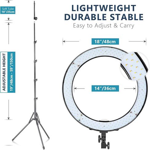 Neewer Advanced 2.4G 18 بوصة ضوء حلقة LED ثنائي اللون قابل للتعتيم مع شاشة LCD in Saudi Arabia
