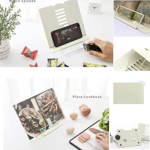MSDADA 2PC Desk Book Stand Holder for Reading, Adjustable Cookbook Stand Metal Reading Stand for Textbooks Recipes Music Books Tablet in Saudi Arabia