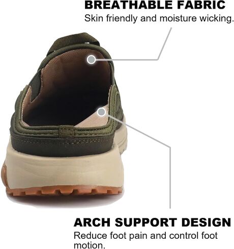 VOCECO Men's Arch Support Slippers Orthopedic Plantar Fasciitis Relief Slip-On Indoor Outdoor Camping Walking Loafers Casual House Shoes in Saudi Arabia