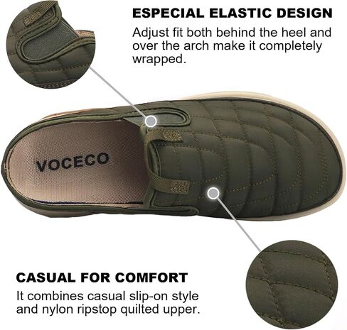 VOCECO Men's Arch Support Slippers Orthopedic Plantar Fasciitis Relief Slip-On Indoor Outdoor Camping Walking Loafers Casual House Shoes in Saudi Arabia
