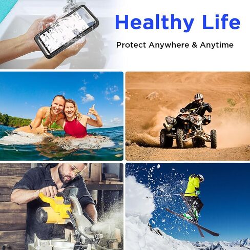 حافظة هاتف مقاومة للماء من AICase، حامل جراب عالمي تحت الماء مع حبل لهاتف iPhone 15 14 13 11 12 Pro Max Xr/Samsung Galaxy S23 S22 S21 S20/Note 20 10 5G/LG Stylo 6، Pixel 8 Pro_1 أسود in Kuwait