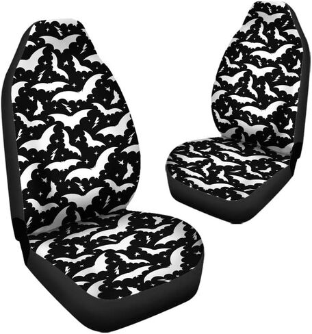 Bulopur Mountain Black Horse Print النساء والرجال أغطية مقاعد السيارة إكسسوارات داخلية للمقعد مجموعة كاملة من 2، واقي المقعد الأمامي التلقائي وسادات المقعد الأمامي للسائق العالمي المزخرفة in Kuwait