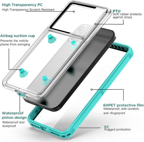 AICase Waterproof Phone Case,Universal Underwater Pouch Holder with Lanyard for iPhone 15 14 13 11 12 Pro Max Xr/Samsung Galaxy S23 S22 S21 S20/Note 20 10 5G/LG Stylo 6,Pixel 8 Pro_1 Black in Saudi Arabia