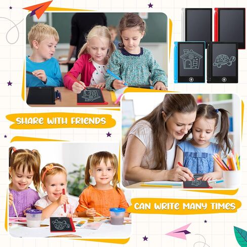 Nezyo 16 Pack 4.5 Inch Mini LCD Writing Tablet for Kids, Mix Colors in Kuwait