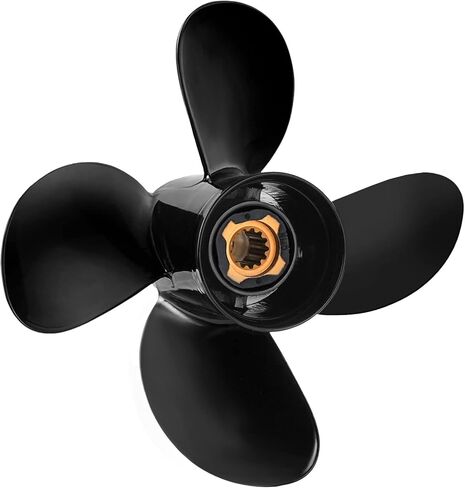 Meruzue 10.1 x 14 ترقية مروحة القارب المصنوعة من الألومنيوم OEM تناسب محركات Mercury 25-70 HP، 13 Spline، 4 شفرات، RH- تعزيز سرعة القارب الخاص بك! in Kuwait