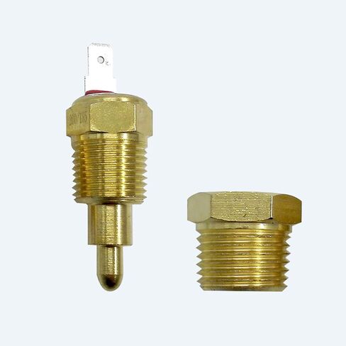 Hawyet 1 قطعة مفتاح درجة حرارة المروحة 200 إلى 185 درجة، مفتاح مستشعر درجة الحرارة لمروحة تبريد المحرك Mtal، مفتاح مستشعر درجة الحرارة العالمي مع خيط أنبوب (ذهبي) in Kuwait