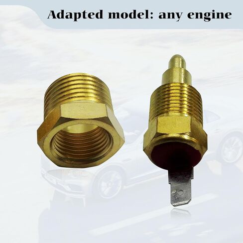 Hawyet 1 قطعة مفتاح درجة حرارة المروحة 200 إلى 185 درجة، مفتاح مستشعر درجة الحرارة لمروحة تبريد المحرك Mtal، مفتاح مستشعر درجة الحرارة العالمي مع خيط أنبوب (ذهبي) in Kuwait