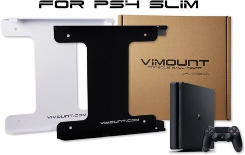 حامل معدني مثبت على الحائط من ViMount متوافق مع إصدار PlayStation 4 PS4 النحيف باللون الأبيض in Kuwait