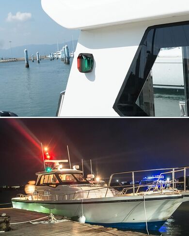 THALASSA Marine Boat Navigation Lights - 2NM 12V Red Port Green Starboard Light Stern 3 NM Bi-Color Lights - Operates at IP55/ IP67 - Water Resistant Lamp Safe Sailing as Signal Lamp in Saudi Arabia