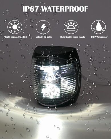 THALASSA Marine Boat Navigation Lights - 2NM 12V Red Port Green Starboard Light Stern 3 NM Bi-Color Lights - Operates at IP55/ IP67 - Water Resistant Lamp Safe Sailing as Signal Lamp in Saudi Arabia