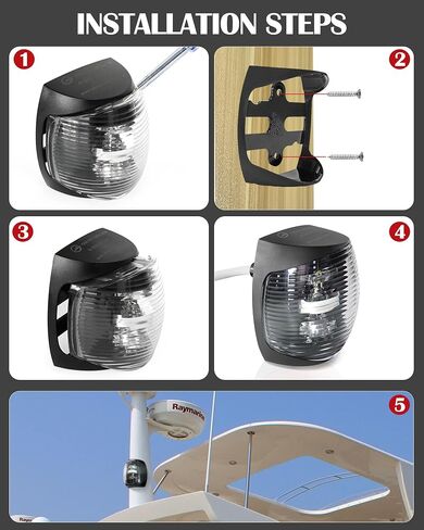 THALASSA Marine Boat Navigation Lights - 2NM 12V Red Port Green Starboard Light Stern 3 NM Bi-Color Lights - Operates at IP55/ IP67 - Water Resistant Lamp Safe Sailing as Signal Lamp in Saudi Arabia