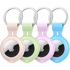 Compatible with AirTag Holder Case Key Chain 4 Pack Car Accessories Thick Protective Case for Apple GPS Tracker Ultra Thin Tag Finders with Silicone Soft Keyring for Pet Tracking Key Luggage Bag Kids in Saudi Arabia