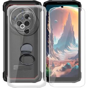 لحافظة الطاقة Doogee Fire 6، مع [واقي شاشة من الزجاج المقسى]، [مسند حلقي يدور 360 درجة] غطاء هاتف TPU ناعم ونحيف مضاد للخدش لجهاز Doogee Fire 6 Power (6.56 بوصة) in Saudi Arabia
