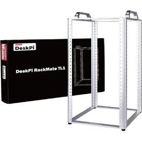 GeeekPi DeskPi RackMate TL1, 10 inch 10U Server Rack for Network, Servers, Audio, and Video Equipment, Open Frame Aluminum Alloy Rack in Kuwait