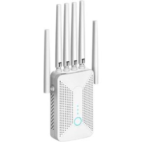 معزز إشارة موسع WiFi للمنزل مع 6 هوائيات، تغطية مستقرة وقوية تصل إلى 9800 قدم مربع لـ 64 جهازًا، معزز الإنترنت، مكرر WiFi ونقطة وصول لاسلكية، إعداد سهل، منفذ إيثرنت in Kuwait