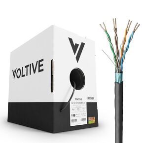 كابل إيثرنت محمي Voltive Cat5e، Riser (CMR)، أبيض، 1000 قدم - 24AWG 4 أزواج من النحاس الصلب العاري، FTP، 350 ميجاهرتز، معتمد من UL وتم التحقق من ETL - V-1227-5 in Kuwait