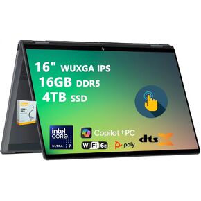 HP OmniBook X Flip 2-in-1 Laptop | 16" WUXGA IPS Touch | Intel 8-Core Ultra 7 256V | 16GB DDR5 1TB SSD | AI PC for Creator Designer Business Professional Win11 w/DLCA Accessory in Kuwait