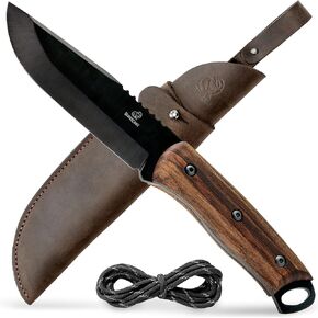 سكين BeaverCraft Bushcraft كامل من الفولاذ الكربوني BSH4 Dusk - سكين تخييم بشفرة ثابتة مع غمد للحزام - أدوات سكاكين التنزه سيرًا على الأقدام والبقاء على قيد الحياة معدات Bushcraft in Kuwait