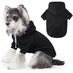 Dog Basic Hoodie Ultra-Soft Dog Clothes Cold Weather Sweaters for Medium Large Dogs Breathable Cozy Fabric Pet Coat Warm Stylish Sweatshirt with Leash Hole Pocket Dogs Jacket for Cats Boys Girls in Kuwait