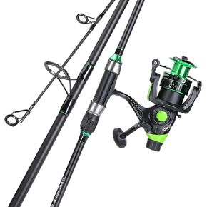 Sougayilang Surf Fishing Rod Combo IM8 Carbon 3 قطع صنارة دوارة للسفر مع بكرة دوارة بحجم 4000 (9'/10'/11'/12') in Kuwait