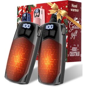 Kesguar تدفئة اليد القابلة لإعادة الشحن، 2 حزمة - 6000 مللي أمبير في الساعة، أجهزة تدفئة اليد الكهربائية بالذكاء الاصطناعي، شاشة LED وتدفئة 5 مستويات، تدوم 20 ساعة، سخان محمول 2 في 1، هدايا للرجال/النساء/الجولف/الصيد in Kuwait