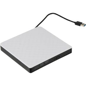 Uonlytech External DVD Drive USB 3.0 Portable DVD Burner CD ROM Writer for Laptop Desktop White USB Optical Drive Compatible with Windows in Kuwait