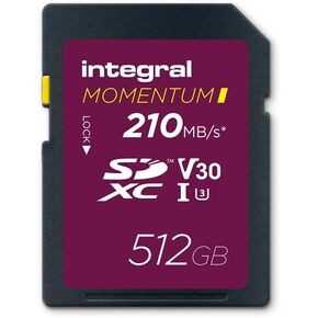 Integral Momentum I 128GB SDXC Card - UHS-I, Up to 210MB/s Read, 180MB/s Write - V30, U3, CL10 - for DSLR, Mirrorless & Camcorders - 4K UHD Video & Burst Mode Ready - Waterproof, Shockproof, Rugged in Saudi Arabia