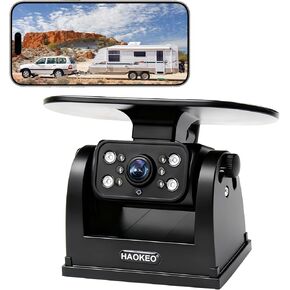 H10 WiFi Magnetic Solar Wireless Backup Camera Rechargeable Battery IP69 Waterproof 1080P Night Vision Rear View Camera No Wiring for Boat Travel Trailer/RV/Truck/Camper for iPhone iPad Android in Kuwait