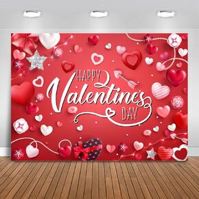 Mocsicka Happy Valentine's Day Backdrop Banner Conversation Hearts Valentine's Day Party Decorations Valentine's Day Banner for Photography (Red, 70.8x43.3 inch) in Saudi Arabia