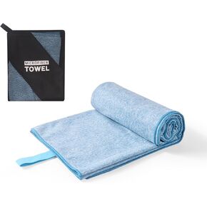 Microfiber Camping Towel,Quick Dry Large Towels for Beach Travel Body Swimming Pool Hot Yoga Mat Hiking Gym(Grey, 31.5X70 Inch) in Saudi Arabia