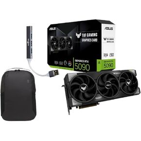 ASUS TUF Gaming GeForce RTX 5090 32GB GDDR7 Gaming Graphics Card (PCIe 5.0, HDMI/DP 2.1, 3.6-Slot, Protective PCB Coating, axial-tech Fans, Vapor Chamber) with Dockztorm USB Hub and Backpack Alienware in Kuwait