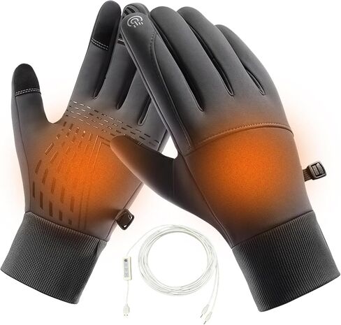 USB Heated Gloves for Men Women, Waterproof Touchscreen Winter Sports Gloves for Skiing, Snowboarding, Cycling in Saudi Arabia