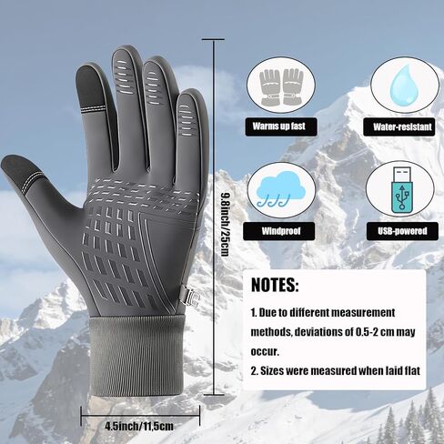 USB Heated Gloves for Men Women, Waterproof Touchscreen Winter Sports Gloves for Skiing, Snowboarding, Cycling in Saudi Arabia