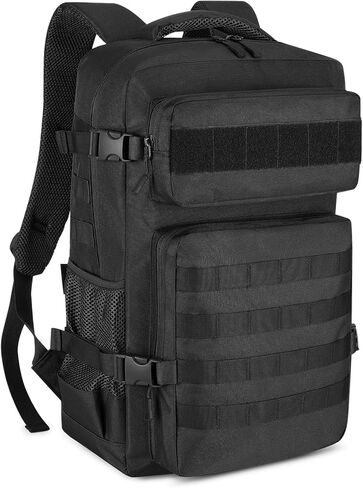 HUNTVP Tactical Backpack for Men 30L Military Backpack MOLLE Assault Pack Army Daypack Hunting Rucksack for Hiking Travel Work with Bottle Holder, Black in Kuwait