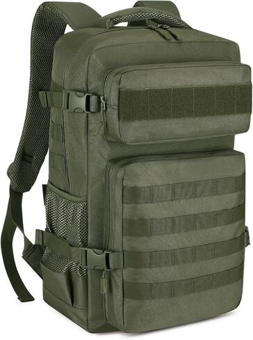 HUNTVP Tactical Backpack for Men 30L Military Backpack MOLLE Assault Pack Army Daypack Hunting Rucksack for Hiking Travel Work with Bottle Holder,Black in Saudi Arabia