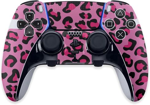 MightySkins Skin Compatible with PS5 DualSense Edge Controller - Pink Leopard | Protective, Durable, and Unique Vinyl Decal wrap Cover | Easy to Apply & Change Styles | Made in The USA in Saudi Arabia